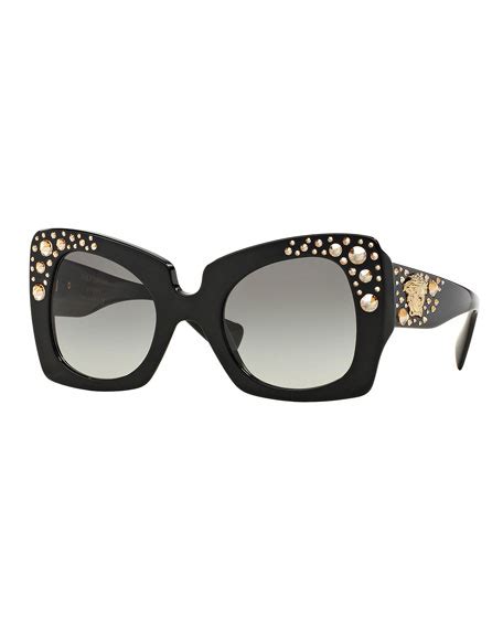 versace square studded-temple sunglasses|best oversized sunglasses Versace.